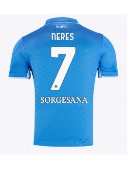 SSC Napoli David Neres #7 Replika Hemmakläder 2024-25 Kortärmad